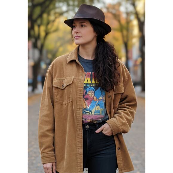 Henschel Distressed Brown Faux Leather Fedora Hat L Unisex Outdoor Style - Picture 16 of 16